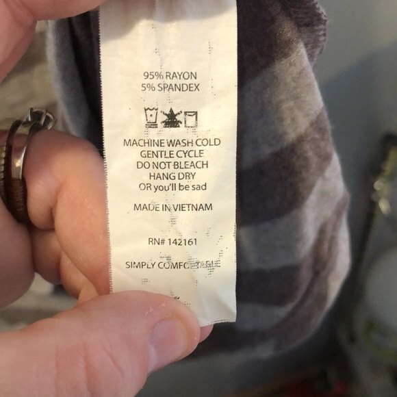 Lularoe Irma size small grey stripped high low quarter sleeve top - Picture 5 of 7